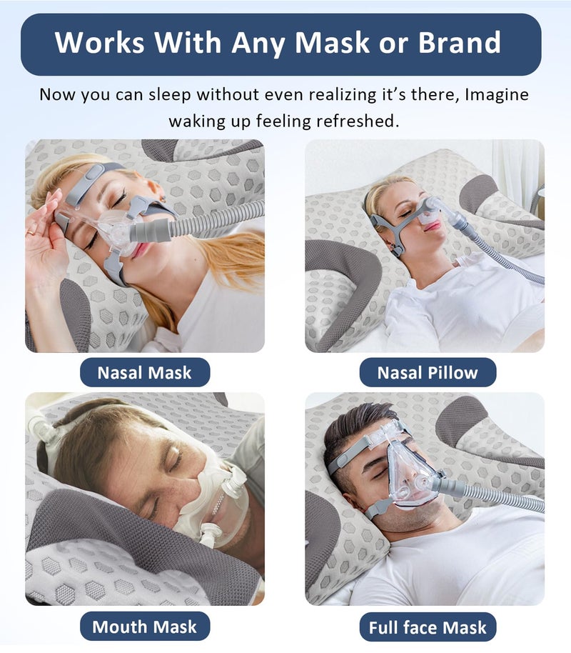 IKSTAR CPAP Pillow for Side Sleeper, Sleep Apnea Pillow for Sleeping, CPAP Nasal Pillows Suit for All CPAP Masks User, Cervical Memory Foam Neck Support Pillow Relief Neck Pain for Side Back Sleepers - Image 5