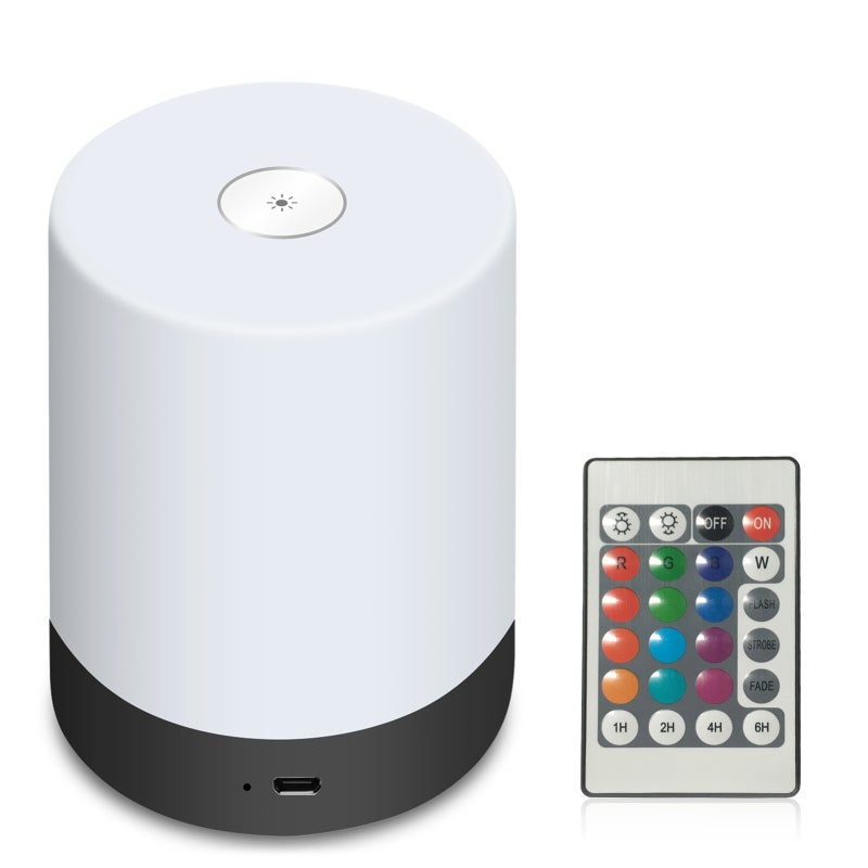 USB Rechargeable Night Light - RGB Warm White Lighting Touch Control Dimmable Soft Eye-Care Light - ABS PC Material for Bedroom Nursery Hallway - Image 1