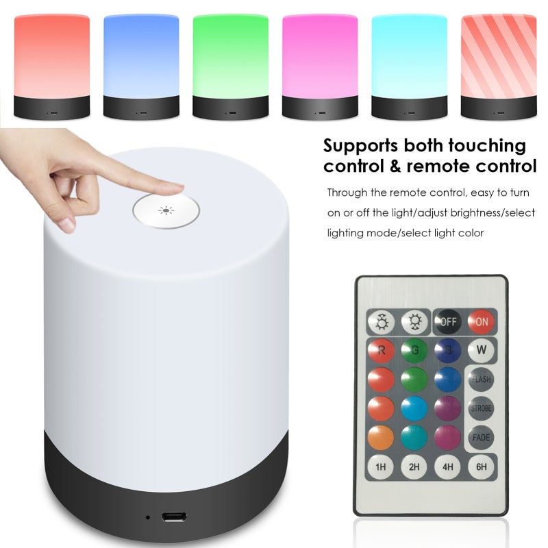 USB Rechargeable Night Light - RGB Warm White Lighting Touch Control Dimmable Soft Eye-Care Light - ABS PC Material for Bedroom Nursery Hallway - Image 2