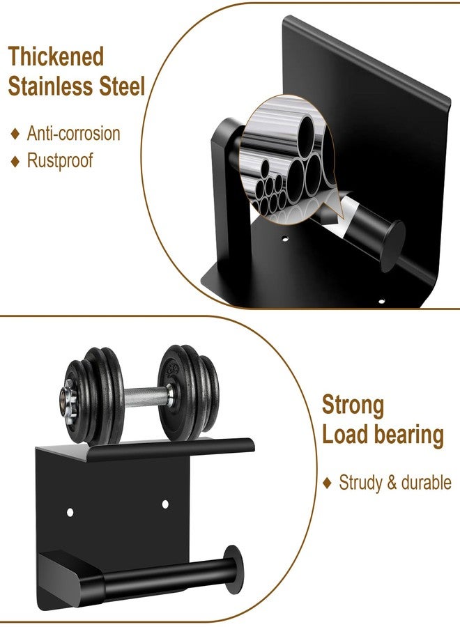Bjiotun Matte Black Toilet Paper Holder with Shelf, Stainless Steel Tissue Roll Dispenser, Wall-Mounted Modern Bathroom Accessory for Home, Hotel, or Office - Image 2