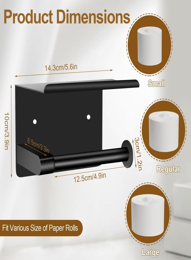 Bjiotun Matte Black Toilet Paper Holder with Shelf, Stainless Steel Tissue Roll Dispenser, Wall-Mounted Modern Bathroom Accessory for Home, Hotel, or Office - Image 4