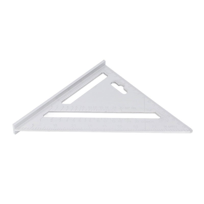 MYTEC Woodworking Triangle Ruler 7 Inch (18cm) Aluminum Alloy Construction - Accurate Etched Scale With Rafter Conversion Table Angle Ruler for Woodworking Projects - Image 1