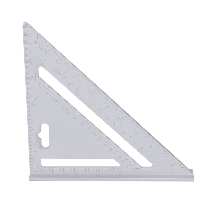 MYTEC Woodworking Triangle Ruler 7 Inch (18cm) Aluminum Alloy Construction - Accurate Etched Scale With Rafter Conversion Table Angle Ruler for Woodworking Projects - Image 3