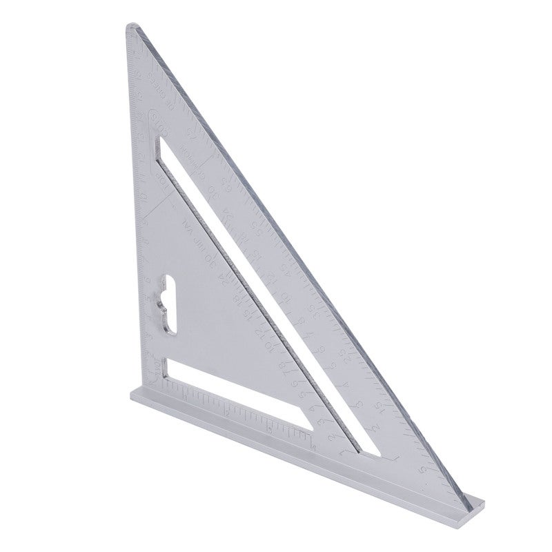 MYTEC Woodworking Triangle Ruler 7 Inch (18cm) Aluminum Alloy Construction - Accurate Etched Scale With Rafter Conversion Table Angle Ruler for Woodworking Projects - Image 2