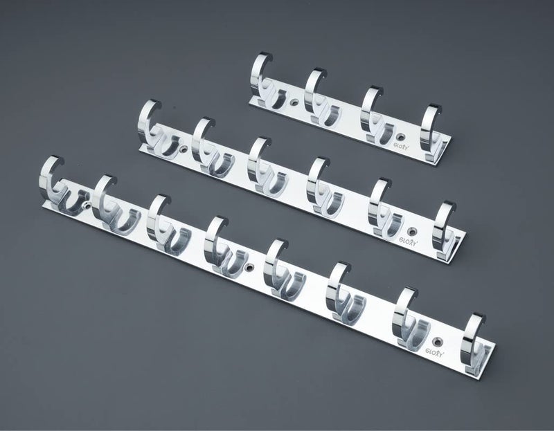 GLOXY GLOXY 6 Pin Stainless Steel Bathroom Accessories 6 Hooks Plate Wall Mounting Door Back Hanger Pins for Hanging Cloth Set Shirt Bar Towel Rack Robe Key khuttiSilver Pack of 4 - Image 2