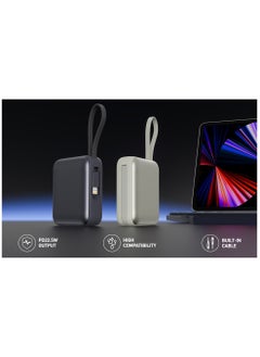 iOsuite Mini size Power Bank 10,000 mAh PD 22.5W Fast Charging with Type C cable and Lightning cable and 1*USB C Port - Silver - T179LFSIL  - Image 4