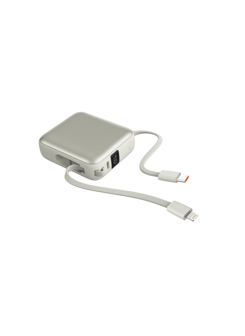 iOsuite Mini size Power Bank 10,000 mAh PD 22.5W Fast Charging with Type C cable and Lightning cable and 1*USB C Port - Silver - T179LFSIL  - Image 1