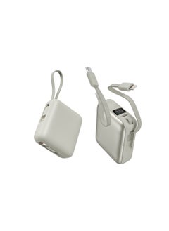 iOsuite Mini size Power Bank 10,000 mAh PD 22.5W Fast Charging with Type C cable and Lightning cable and 1*USB C Port - Silver - T179LFSIL  - Image 2