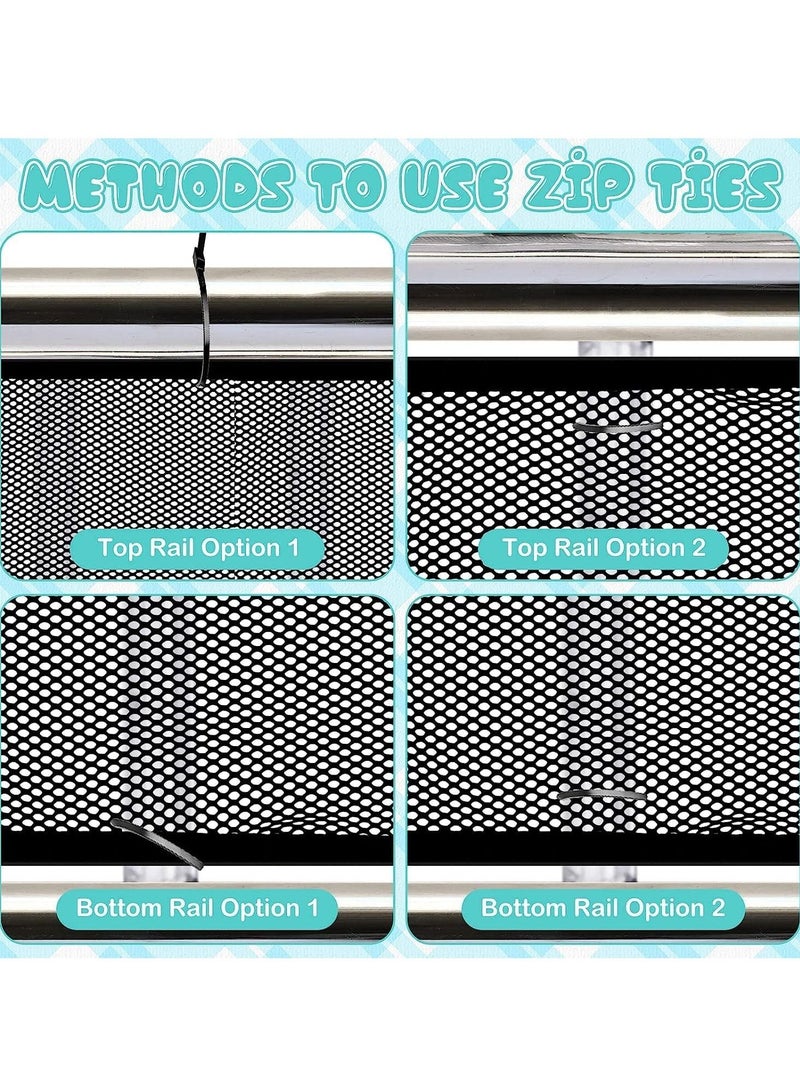 Excefore Child Safety Net 2 Sets, Durable Banister Guard for Baby Safety Stairs Railing Balcony Cribs, Banister Stair Mesh Baby Proofing, Easy to Install Stair Netting for Kids, Pets, Toys - Image 4