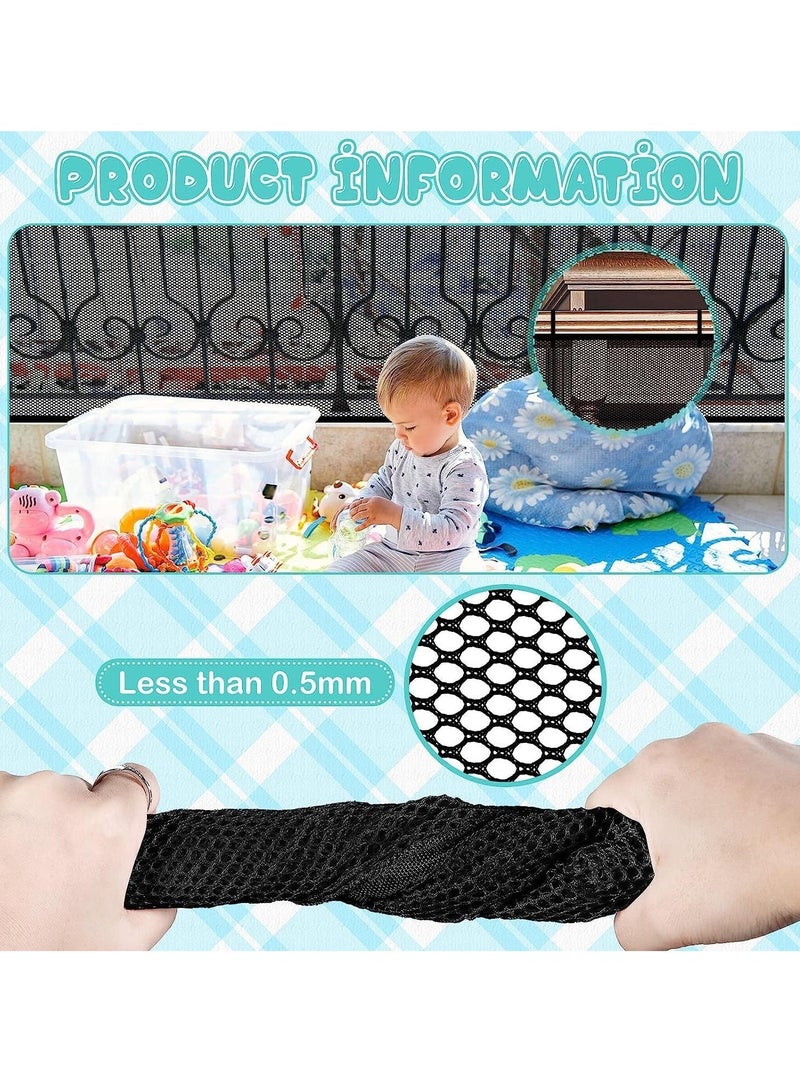 Excefore Child Safety Net 2 Sets, Durable Banister Guard for Baby Safety Stairs Railing Balcony Cribs, Banister Stair Mesh Baby Proofing, Easy to Install Stair Netting for Kids, Pets, Toys - Image 3
