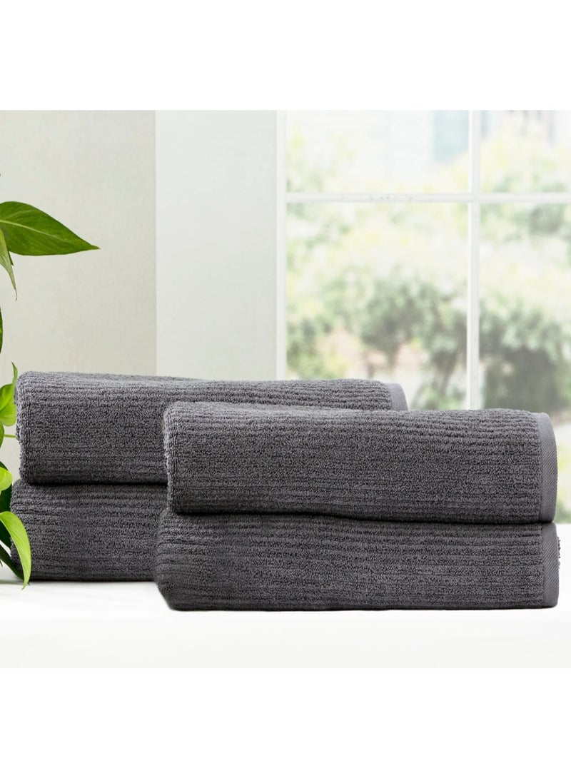 Lavish Touch 100% Cotton Hand Towels (4 Pack, 40x60 cm) - 500 GSM Large Hand Towels Super Absorbent and Soft, Ideal for Everyday use - Image 2