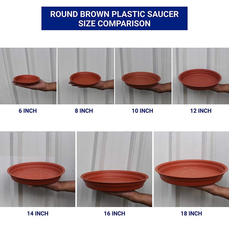TrustBasket TrustBasket UV Treated Round Bottom TrayPlateSaucer Suitable for 10 inch Round Plastic PotTerracotta ColorSet of 6 Heavy Duty Highly Durable Plant saucer Gamla for Indoor Home Decor Outdoor Balcony Garden  - Image 4
