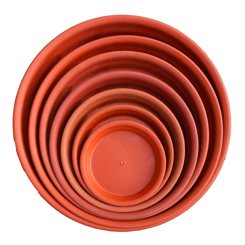 TrustBasket TrustBasket UV Treated Round Bottom TrayPlateSaucer Suitable for 10 inch Round Plastic PotTerracotta ColorSet of 6 Heavy Duty Highly Durable Plant saucer Gamla for Indoor Home Decor Outdoor Balcony Garden  - Image 5