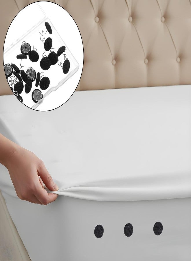 XLIUAX 24 Pack Upholstery Pins, Flax Covered Bed Skirt Pins Mini Button Twist Pin Fabric Holders for Securing Bed Skirts Sofa Covers Armchair Caddies Armrest Covers, Black - Image 3