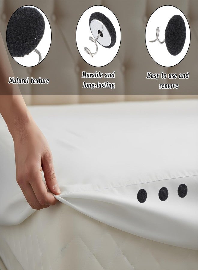 XLIUAX 24 Pack Upholstery Pins, Flax Covered Bed Skirt Pins Mini Button Twist Pin Fabric Holders for Securing Bed Skirts Sofa Covers Armchair Caddies Armrest Covers, Black - Image 4