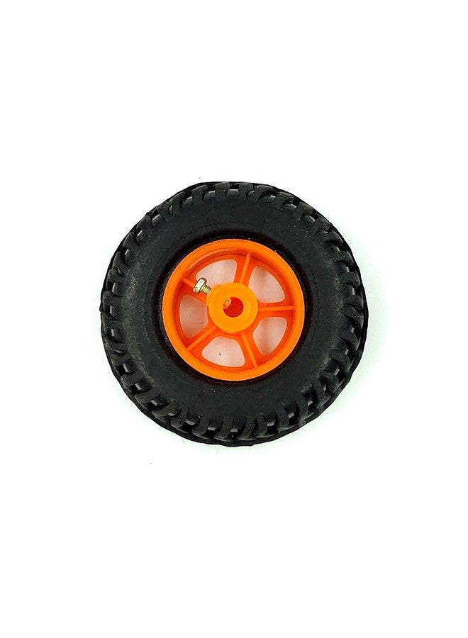 Invento INVENTO 1pcs 80mm x 25mm Plastic Robotic Wheel Durable Rubber Tire Wheel 6mm Hole for DC Geared Motor RC Car Robot  - Image 1