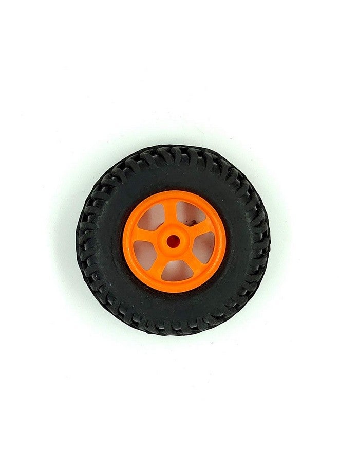 Invento INVENTO 1pcs 80mm x 25mm Plastic Robotic Wheel Durable Rubber Tire Wheel 6mm Hole for DC Geared Motor RC Car Robot  - Image 2