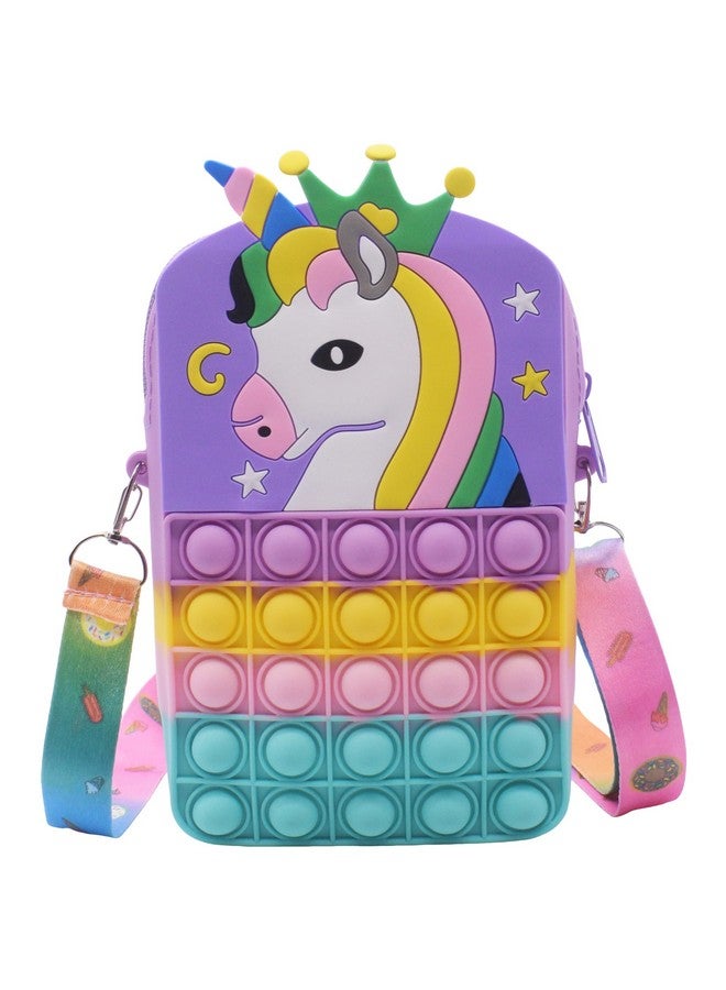 Kiditos Kiditos Pop It Bag Unicorn Bag Sling Bag Toy for Girls Kids, Pop It Bag for Girls, Pop It Fidget Toy Shoulder Bag Stress Relief Toy, Multi  - Image 2