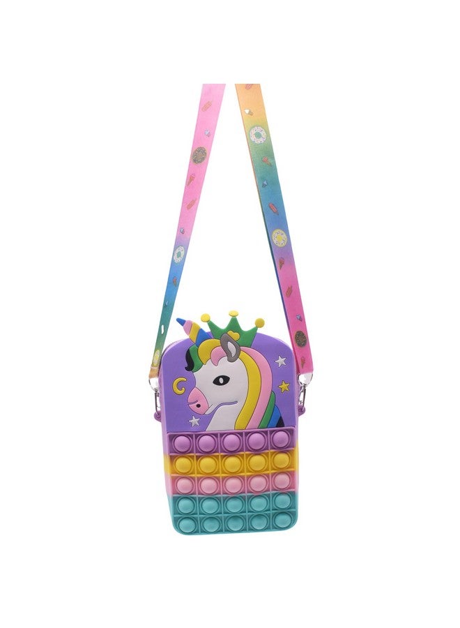 Kiditos Kiditos Pop It Bag Unicorn Bag Sling Bag Toy for Girls Kids, Pop It Bag for Girls, Pop It Fidget Toy Shoulder Bag Stress Relief Toy, Multi  - Image 5