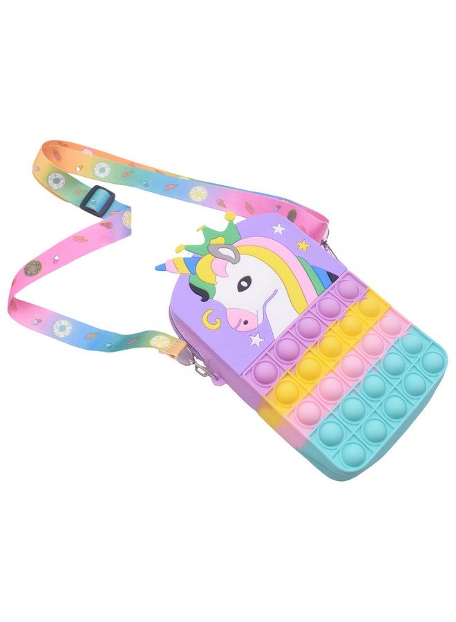 Kiditos Kiditos Pop It Bag Unicorn Bag Sling Bag Toy for Girls Kids, Pop It Bag for Girls, Pop It Fidget Toy Shoulder Bag Stress Relief Toy, Multi  - Image 4