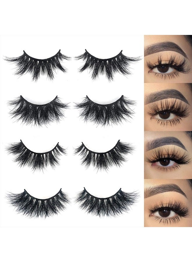 Mikiwi 3D Mink Lashes, Mink Eyelashes, Real Mink Lashes, Dramatic Eyelashes, Mink Lashes Strip, 5D Mink Lashes, Wholesale Mink lashes, Pack-4 - Image 1