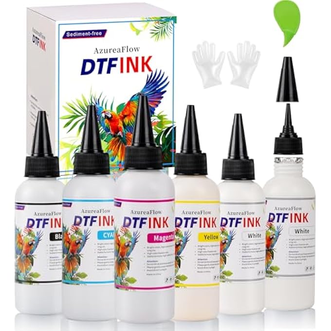 600ML PREMIUM NO SEDIMENT DTF TRANSFER INK FOR PET FILM - COMPATIBLE WITH EPSON ET-8550, XP-15000 & MORE. IDEAL REFILL FOR DTF PRINTERS (100ML X 6, CMYK WH) - Image 1