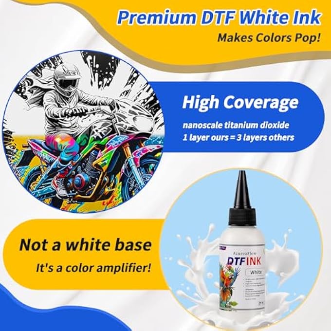 600ML PREMIUM NO SEDIMENT DTF TRANSFER INK FOR PET FILM - COMPATIBLE WITH EPSON ET-8550, XP-15000 & MORE. IDEAL REFILL FOR DTF PRINTERS (100ML X 6, CMYK WH) - Image 3