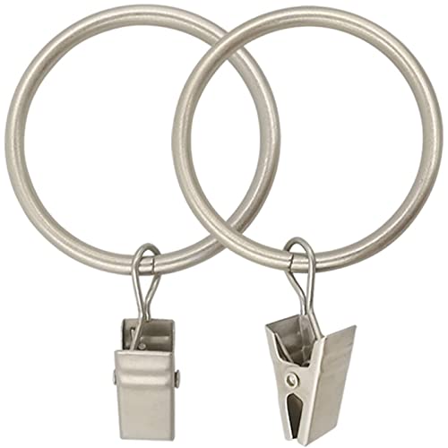 LLPJS 40 Pack Metal Curtain Rings with Clips, Curtain Clip Rings Hooks for Hanging Drapery Drapes Bows, Curtain Rod Rings 1.5 inch Interior Diameter, Matte Silver - Image 4