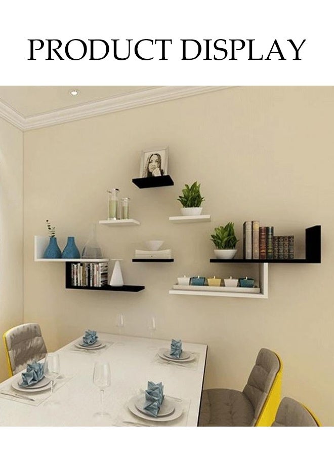 DUNISO Wooden Storage Rack，Decorative Wall Shelves， Display Rack,Non Perforated Bookshelf，Suitable for Living Rooms, Bedrooms, and Offices，Black  - Image 5
