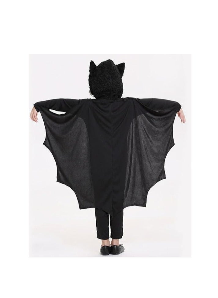Kids Bat Costume For Boys Halloween Costume Girls Hooded Jumpsuit with Wings For Halloween Trick or Treat（XL,135-150cm） - Image 2