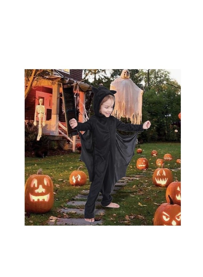 Kids Bat Costume For Boys Halloween Costume Girls Hooded Jumpsuit with Wings For Halloween Trick or Treat（XL,135-150cm） - Image 4