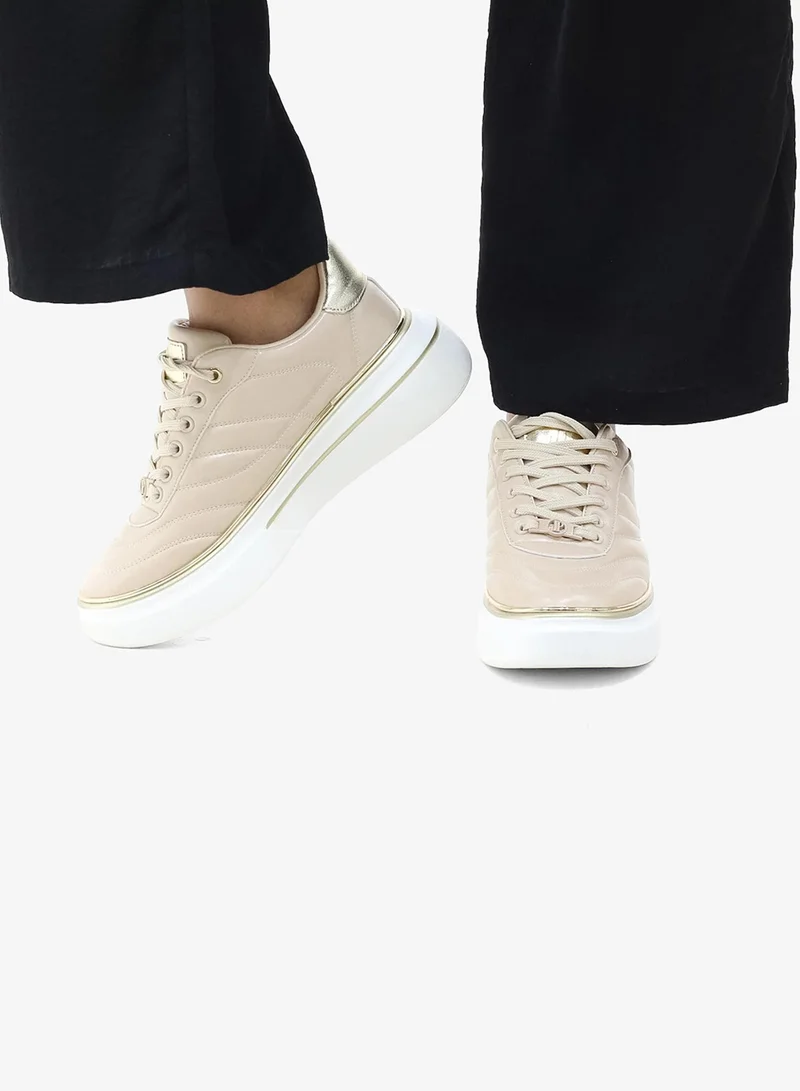 AMBEY LACE-UP WITH STRIPE DETAIL AND GOLD EYELETS SNEAKER