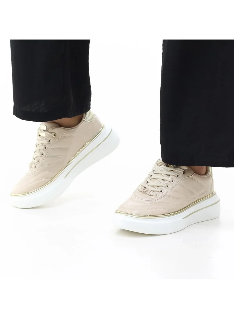 LAMARAPARIS AMBEY LACE-UP WITH STRIPE DETAIL AND GOLD EYELETS SNEAKER