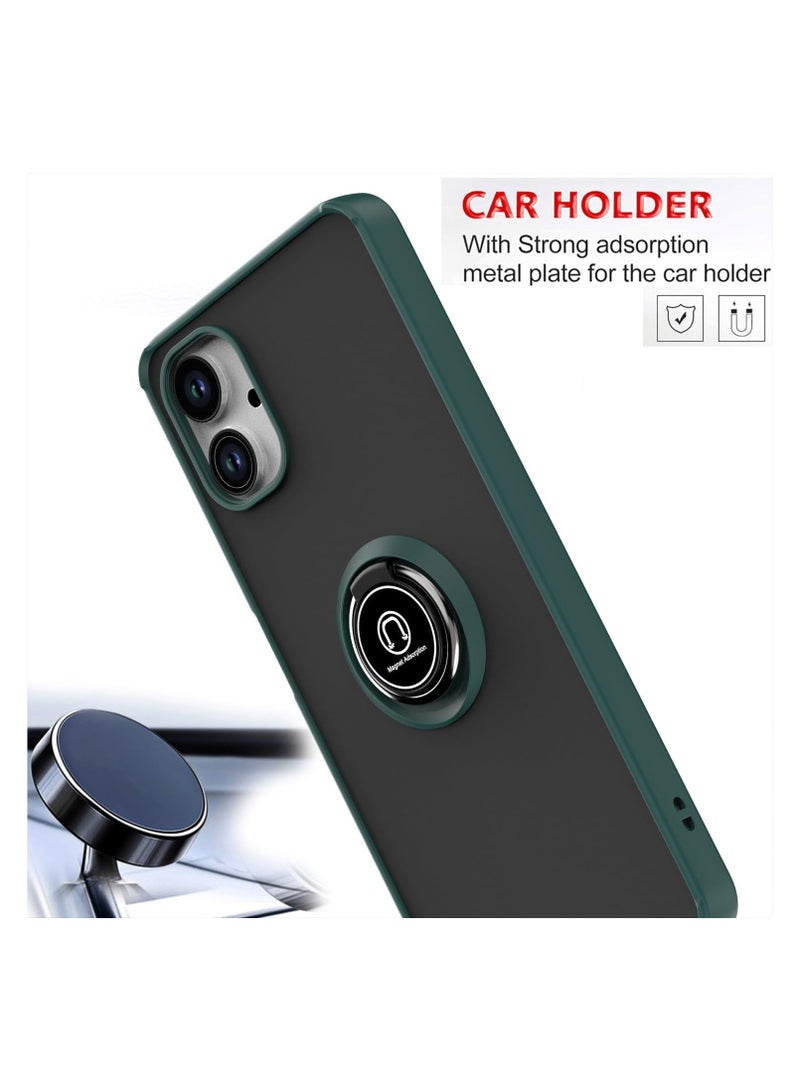 Case for Samsung Galaxy A06 Rotational Metal Ring Kickstand Cover Anti Fingerprint Scratch Resistance Shockproof Matte Finish Hard Back Case Magnetic Car Mount Cover for Samsung Galaxy A06 - Image 4