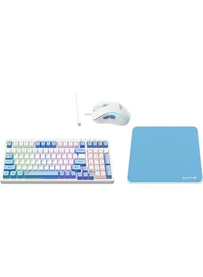 Havit 3-in-1 RGB Gaming Keyboard & Mouse with Pad – 99 Key Anti-Ghosting USB Type-C Keyboard (8M Keystroke Life), RGB 7-Button Gaming Mouse with Adjustable DPI (1200-3600) & Multi-Spandex Mouse Pad - Image 2