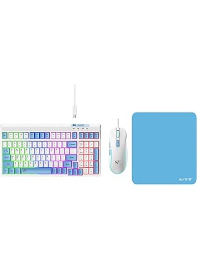 Havit 3-in-1 RGB Gaming Keyboard & Mouse with Pad – 99 Key Anti-Ghosting USB Type-C Keyboard (8M Keystroke Life), RGB 7-Button Gaming Mouse with Adjustable DPI (1200-3600) & Multi-Spandex Mouse Pad - Image 4