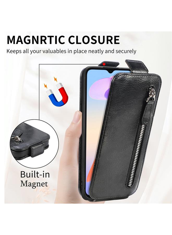 اس-توب جراب هاتف Honor X8b بسحاب ومحفظة جلدية قابلة للطي عموديًا - Image 5