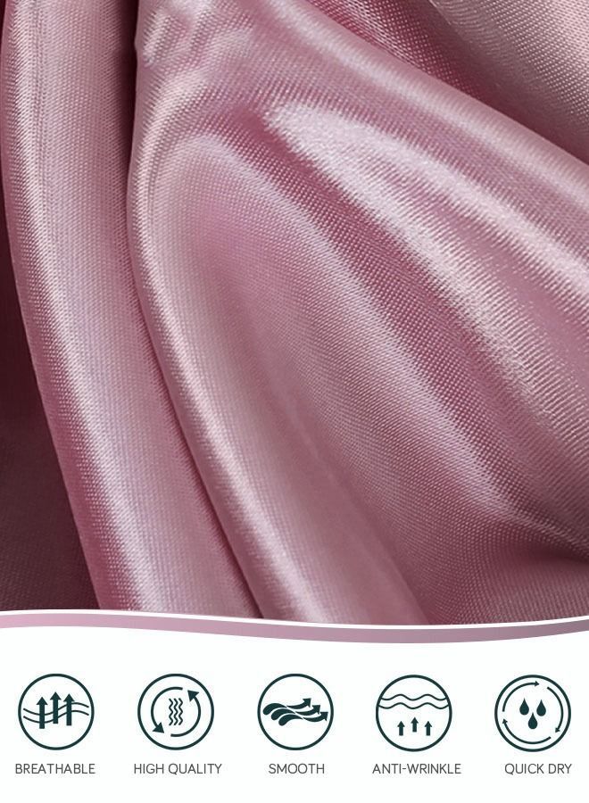 2 Pieces Soft and Smooth Satin Silk Pillowcase for Hair and Skin Health 51*102cm Breathable Bedding Pillowcase for Home Pink - Image 5
