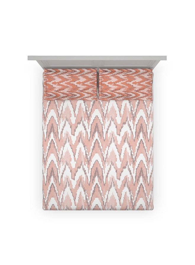 DDECOR Live beautiful DDECOR - Pack of 1 Metro Abstract Cotton Double Bedsheet with 2 Pillow Covers - Orange  - Image 3