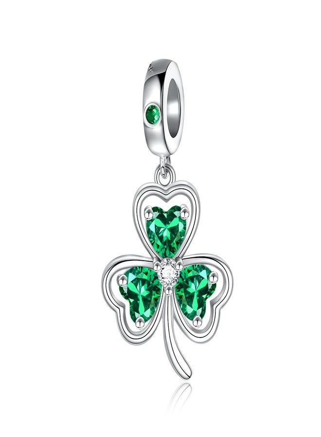 Sariel Good Lock Green Shamrock Charms for Necklace Bracelet 925 Sterling Silver Clover Bead St Patricks Day Jewelry Gifts Women - Image 1