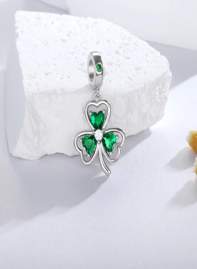 Sariel Good Lock Green Shamrock Charms for Necklace Bracelet 925 Sterling Silver Clover Bead St Patricks Day Jewelry Gifts Women - Image 2