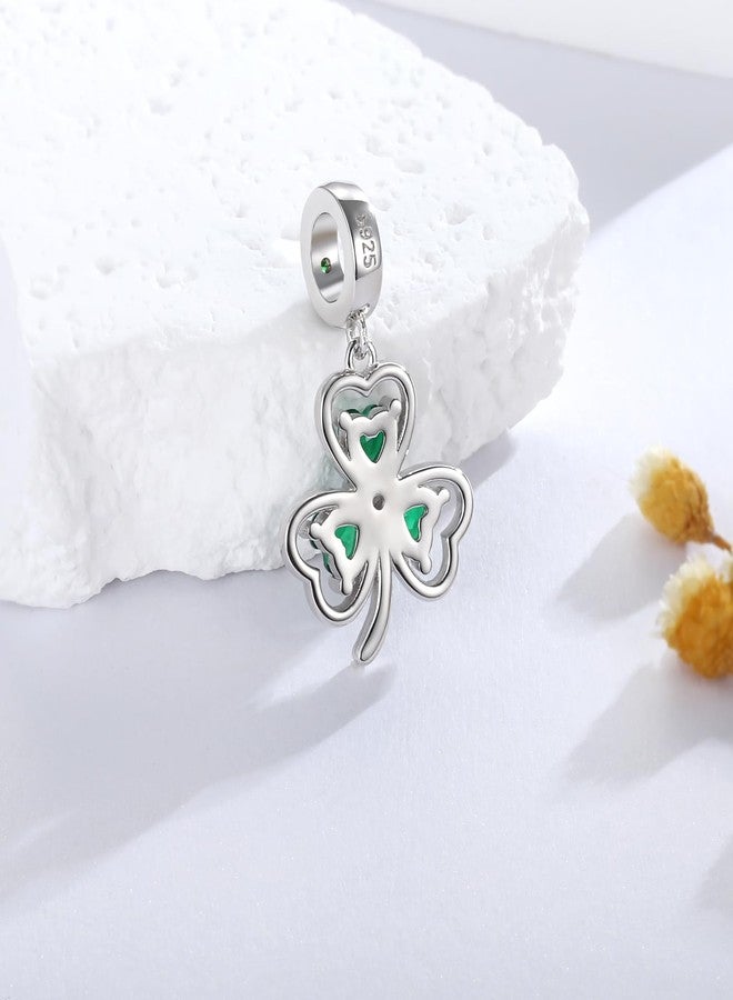 Sariel Good Lock Green Shamrock Charms for Necklace Bracelet 925 Sterling Silver Clover Bead St Patricks Day Jewelry Gifts Women - Image 4