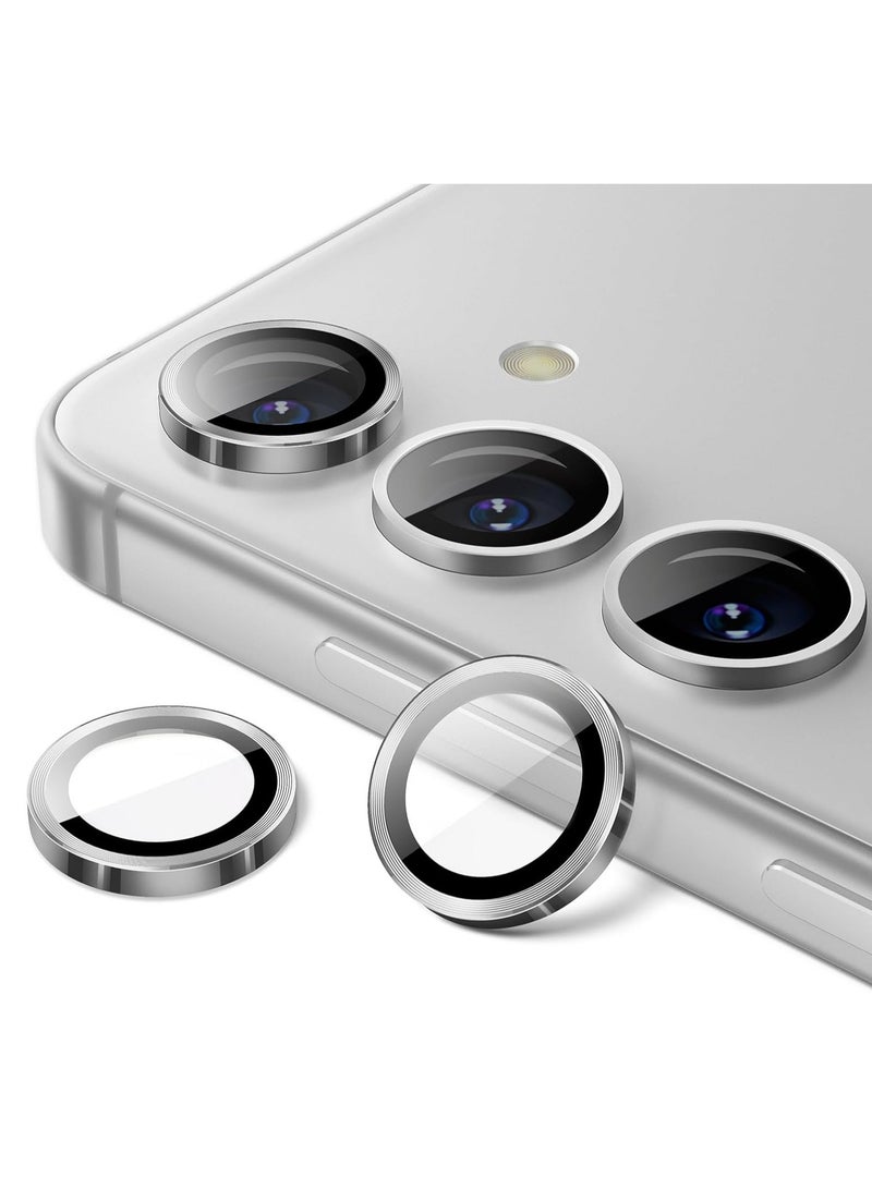 DUSALA Camera Lens Protector for Samsung Galaxy S25+ / S25 Plus 5G, 9H Tempered Glass Metal Individual Ring Cover, Easy Installation Tray, HD Clear, 1 Set (Silver) - Image 1