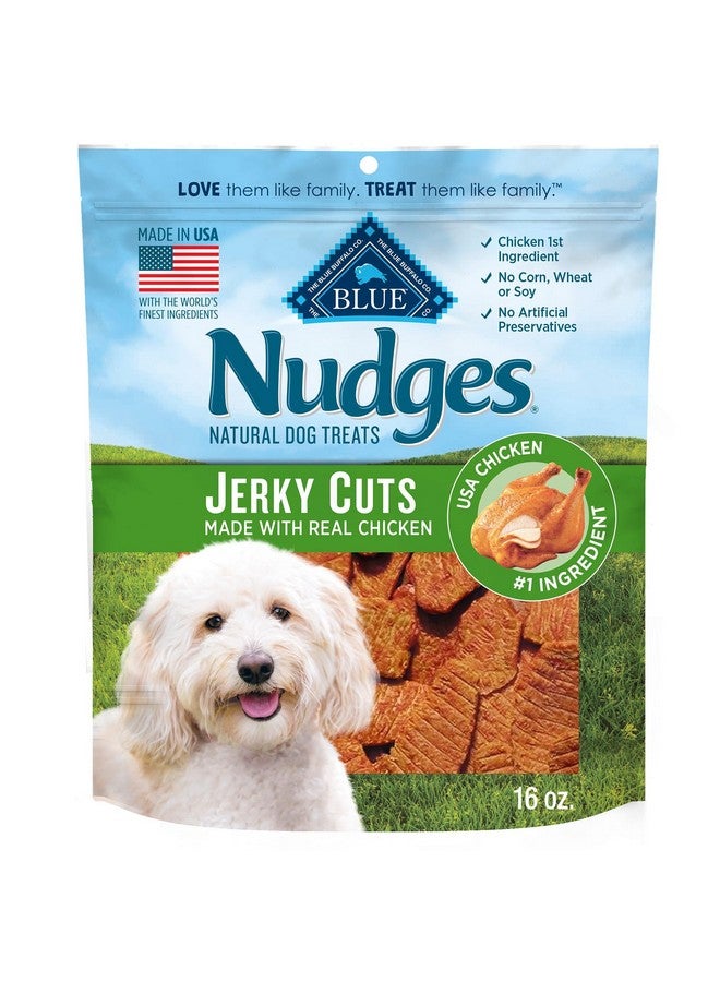 Blue Buffalo Nudges Jerky Bites Dog Treats, Made In The Usa With Natural Ingredients, BiteSized Pieces, Chicken, 16Oz. Bag - Image 1