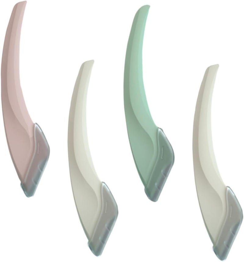 Portable Crescent Moon Eyebrow Trimmer 4pcs Compact Female Eyebrow Razor Makeup Tool for Precise Facial Hair Removal at Home and Travel Random Color - Image 1