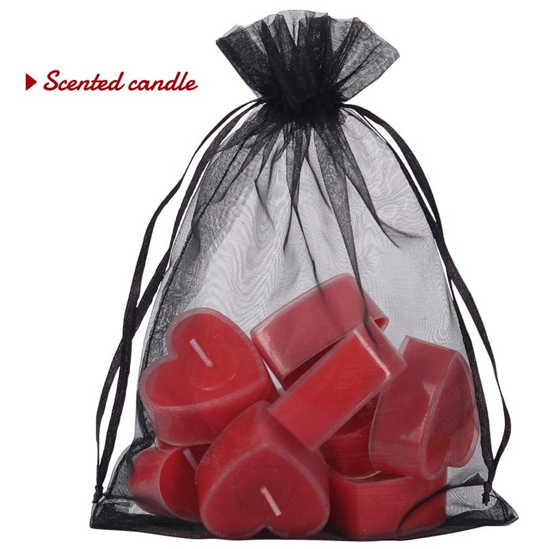 YQL Black Organza Bags,100PCS 5x7 Inch Gift Favor Bags Mesh Fruit Protection Bags Jewelry Pouches Sachet Bags Wedding Party - Image 5