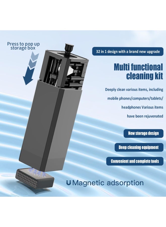 Necomi 32-in-1 Electronic Cleaner Kit, Portable Multifunctional Cleaning Tool, Cleaning kit with Charging Port Cleaner, Stylus Pen, SIM Tool, Keyboard Brush, Speaker Brush, Electronic Cleaning kit for iPhone, AirPods, iPad, Keyboard, MacBook, Earbud, Camera Lens - Image 4