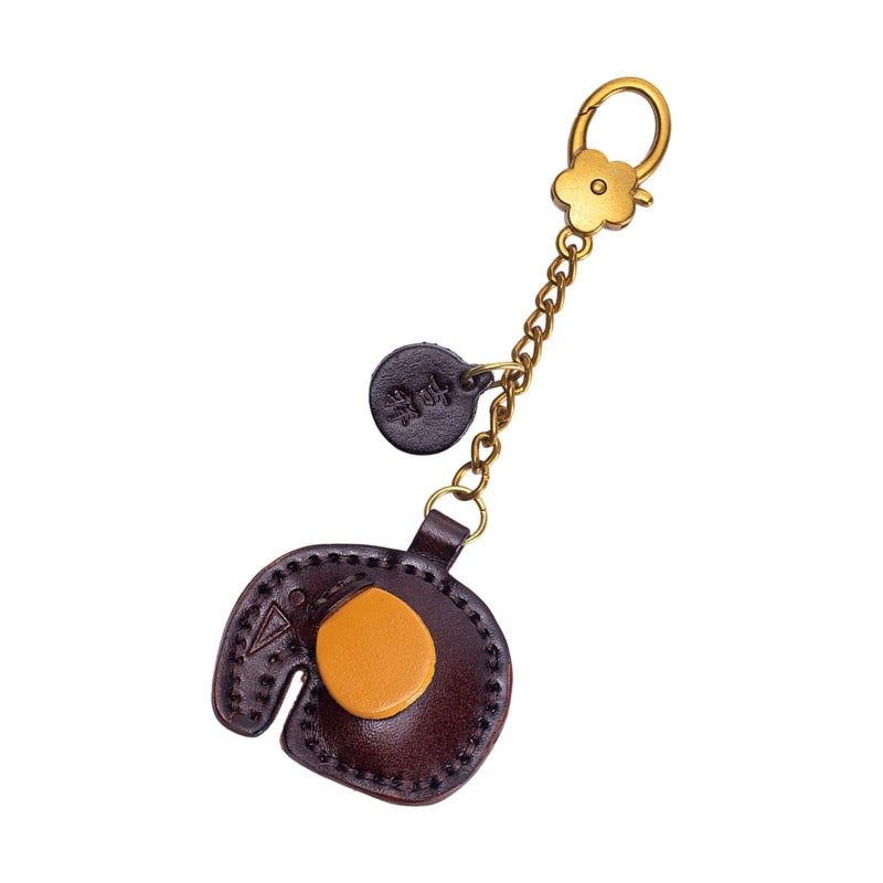 Pink Strawberry Elephant Fruit Design PU Leather Keychain Portable Car Keys Secure Clasp - Image 4