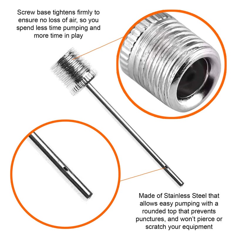 Mobi Lock 6 Pcs Ball Pump Inflation Needle - Stainless Steel Air Pump Needles - Ideal for Blowing Up Football, Basketball, Volleyball, and All Other Sports Balls - Image 2