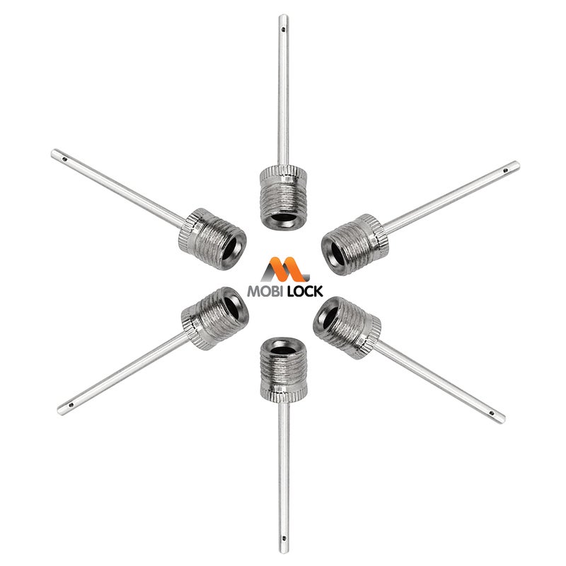 Mobi Lock 6 Pcs Ball Pump Inflation Needle - Stainless Steel Air Pump Needles - Ideal for Blowing Up Football, Basketball, Volleyball, and All Other Sports Balls - Image 1